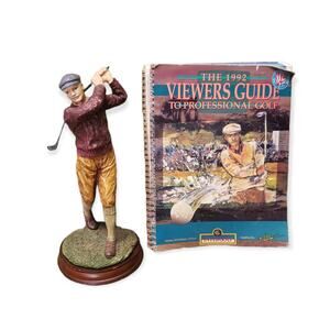 Golf Figurine & The 1992 Viewers Guide To Professional Golf Intergolf Golfax
